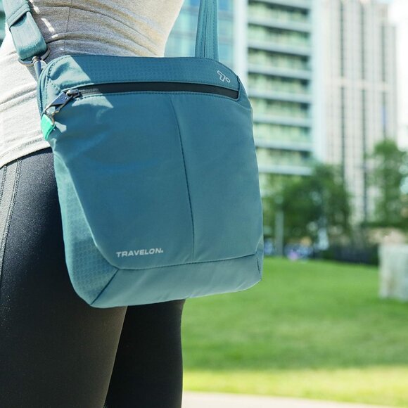 Lightweight Teal Anti-Theft Messenger Crossbody - Ultimate Travel Safety - Picture 2 of 13